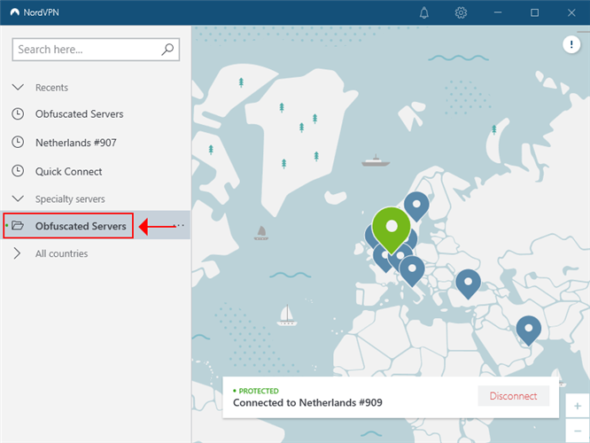 NordVPN highlights the obfuscated servers