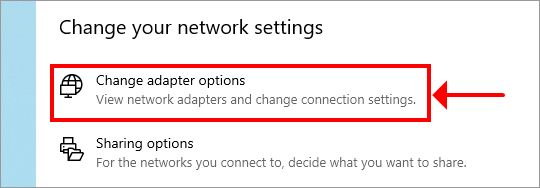 A preview of how Windows 10 highlights Change adapter options