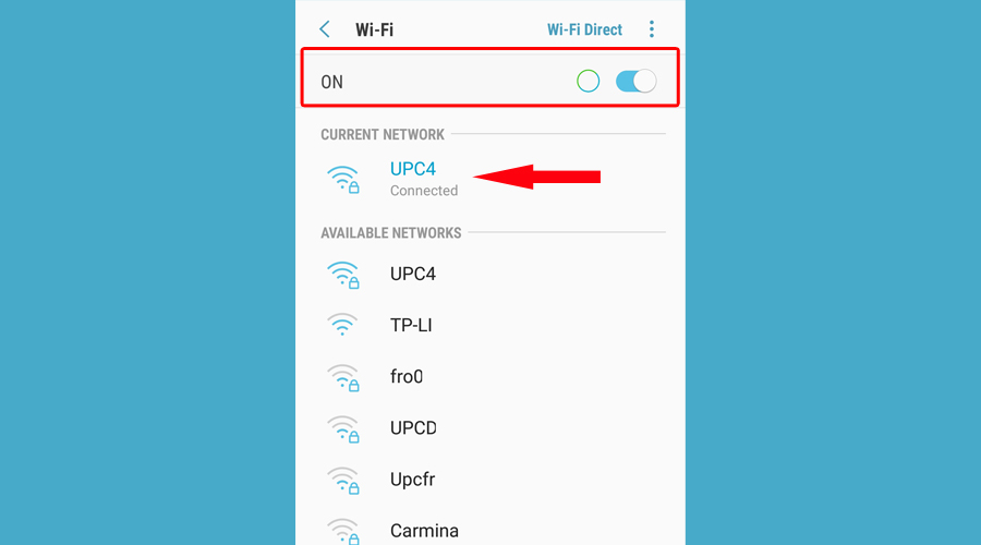 Android shows Wi-Fi is connected