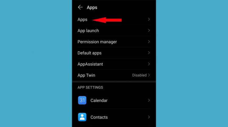Android apps settings