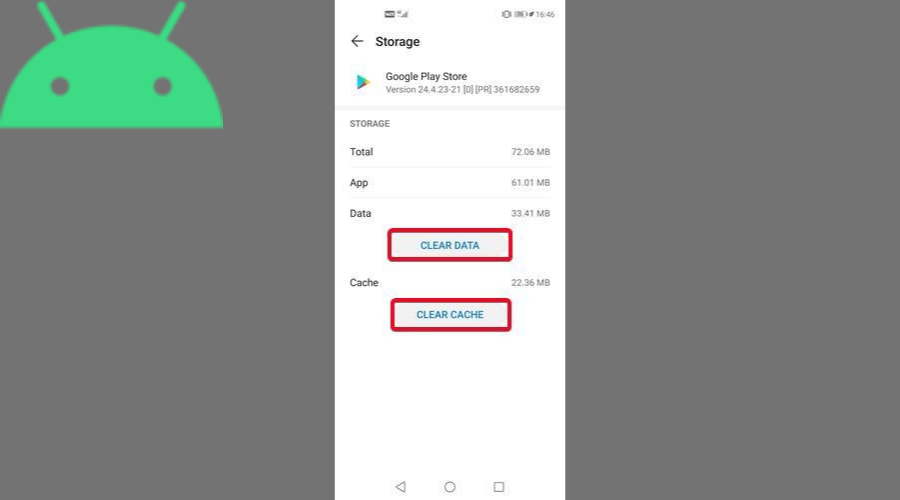 Play store clear cache and data