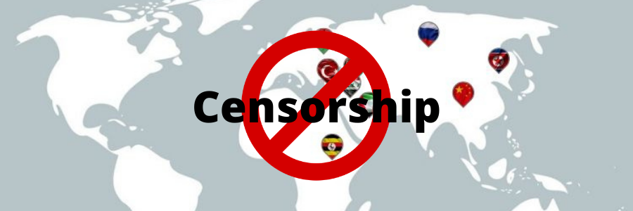 A map with a censorship sign