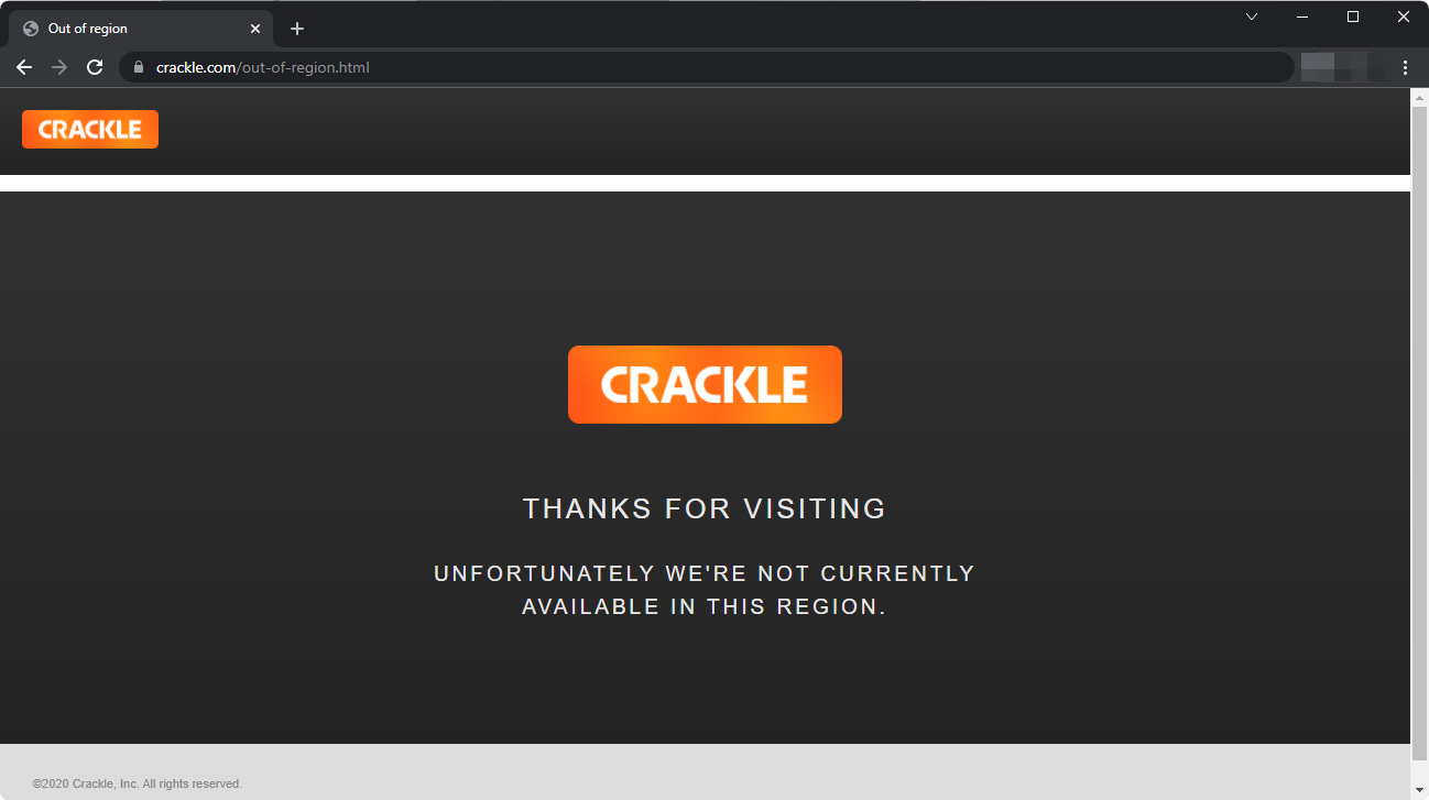 crackle not available in your region