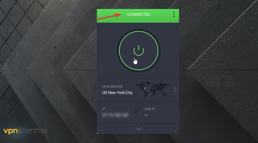 PIA VPN connected