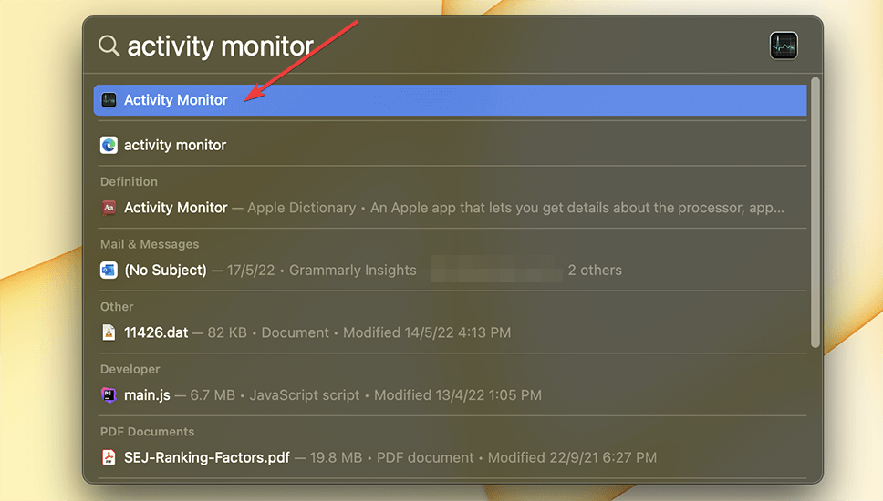 opening activity monitor mac