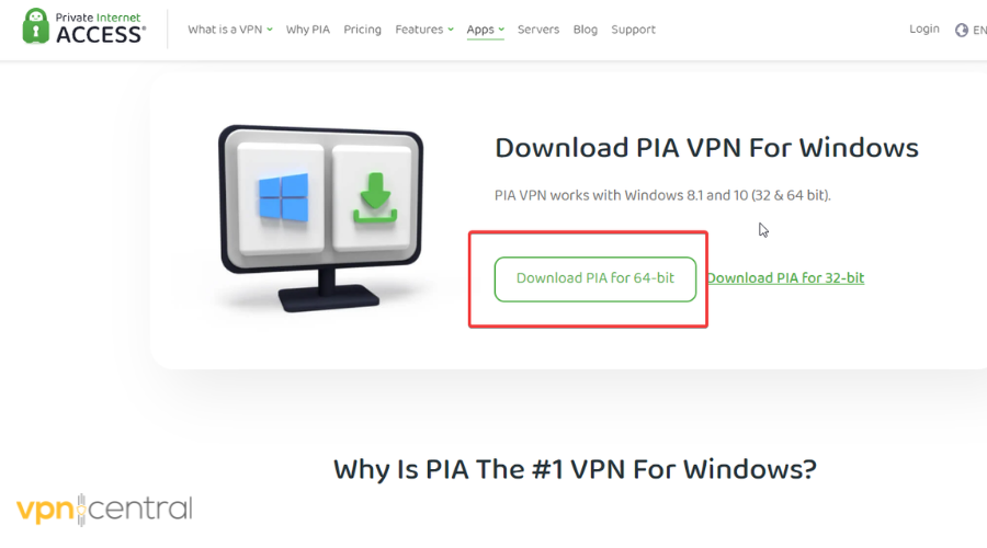 Download PIA for Windows