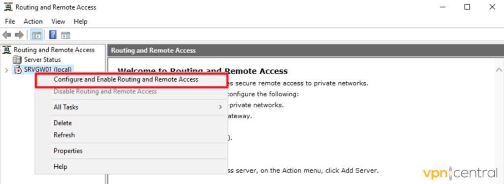 configure and enable routing and remote access