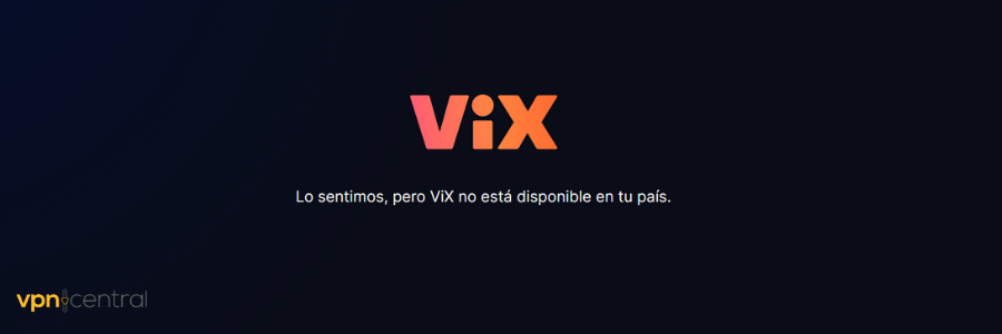 geo restriction error on the vix platform