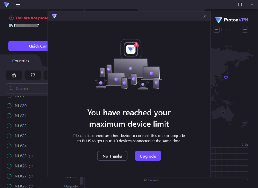 ProtonVPN you have reached your maximum device limit