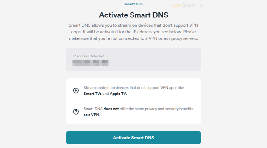 Activate Smart DNS on Surfshark