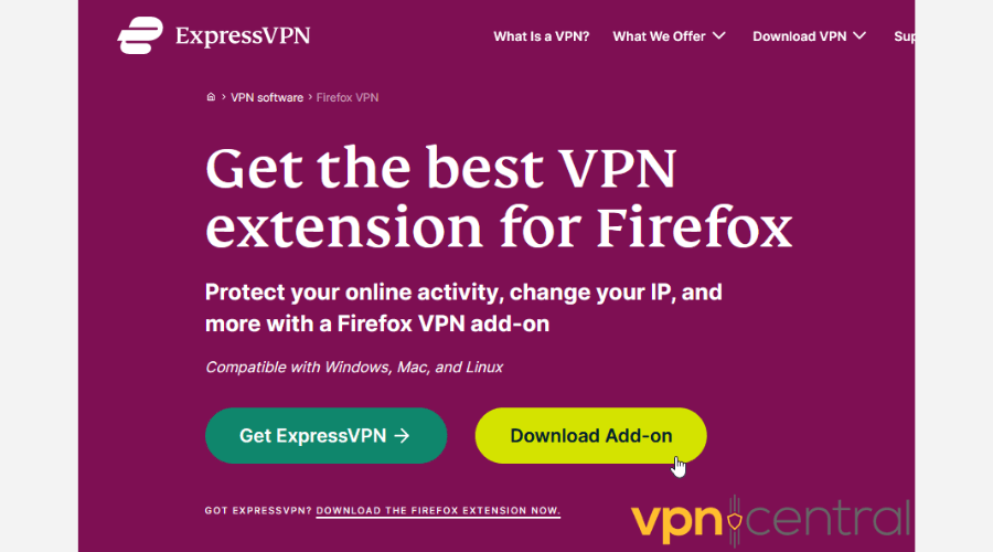 Get ExpressVPN extension for Mozilla Firefox