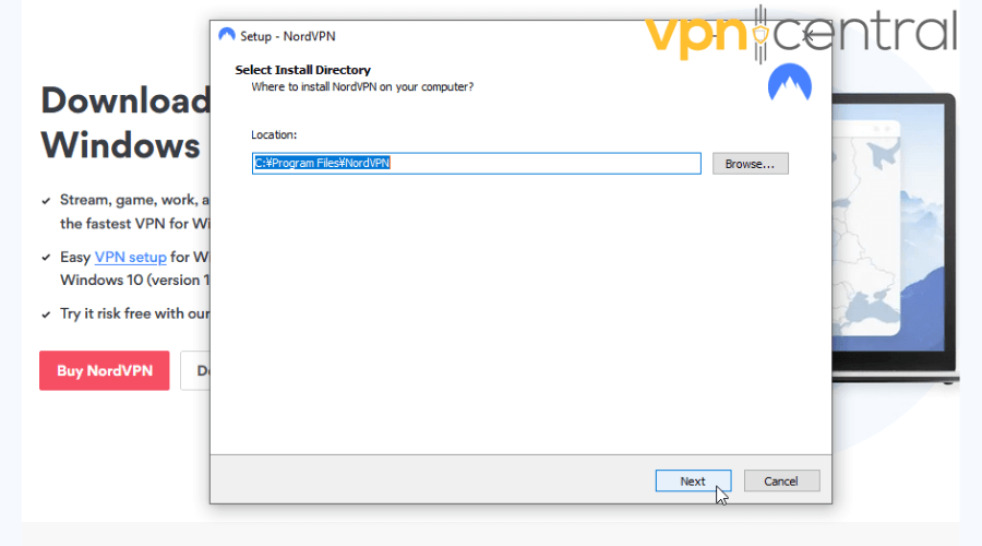 Install NordVPN on Windows