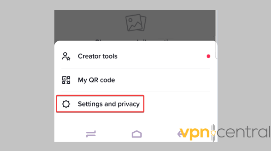 Settings and Privacy in the TIkTok app