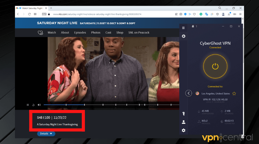 watch snl in canada with cyberghost connected