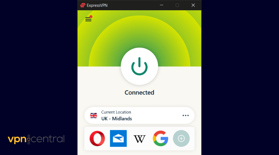 expressvpn connected to uk 