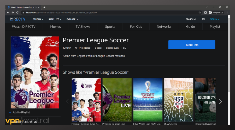 watch premier league in the netherlands on direct tv