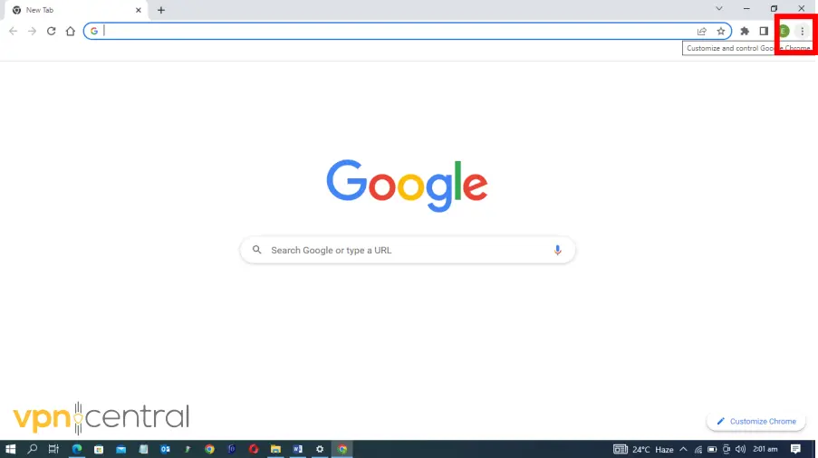 google chrome homepage