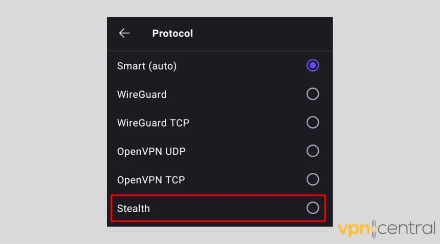 Proton VPN protocol options