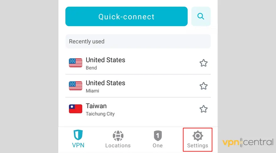 Surfshark VPN for Android Settings