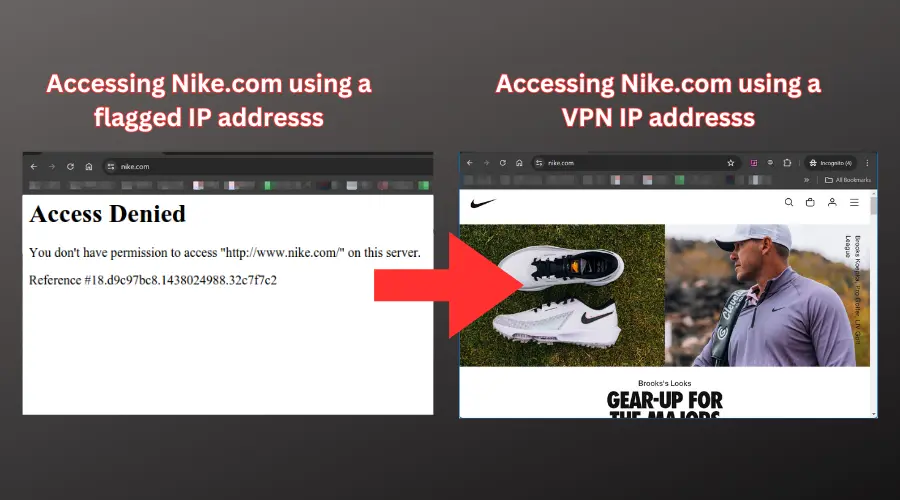 demonstrating how vpns unlocks nike website