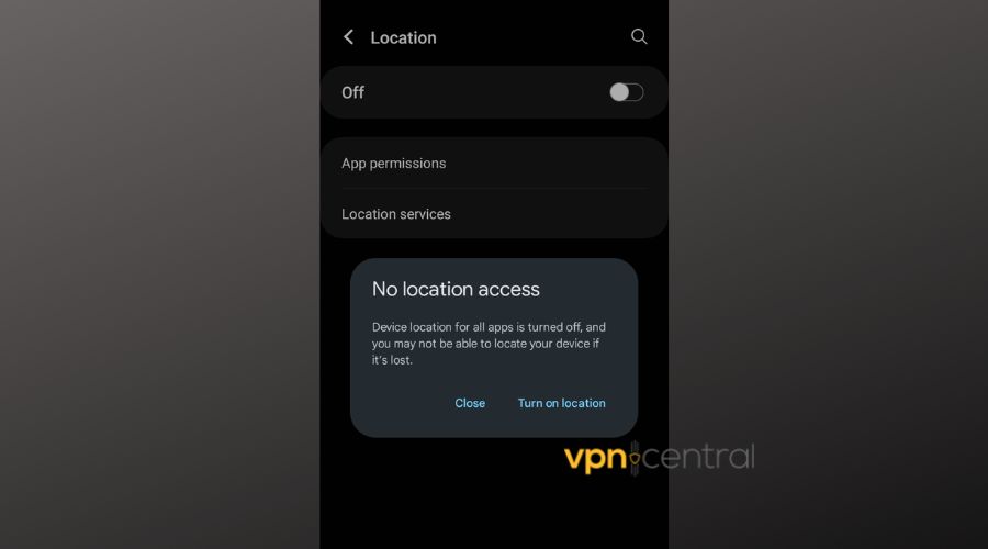 disable location on android