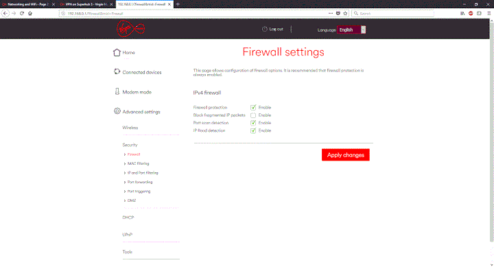 firewall settings
