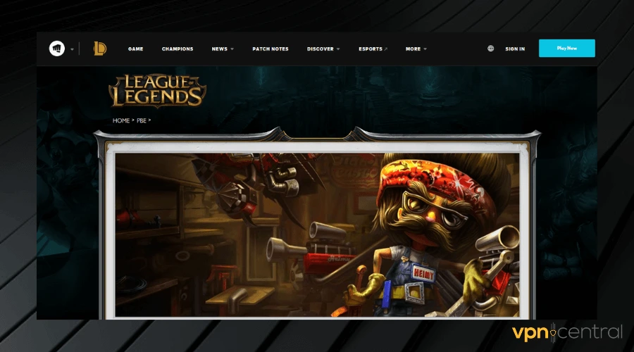 league of legends page on launcher