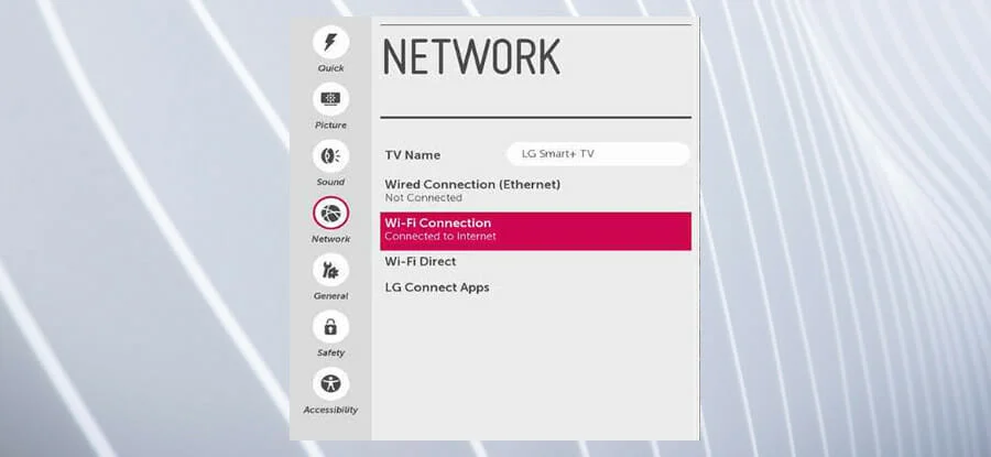 lg smart tv wireless connection
