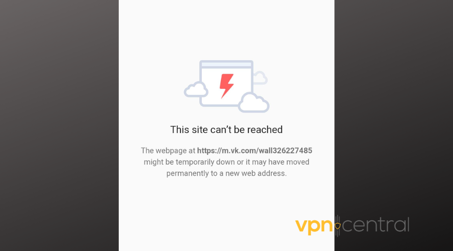 vk this site can't be reached