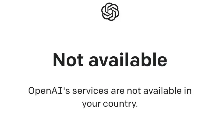 openai api services are not available in your country error message