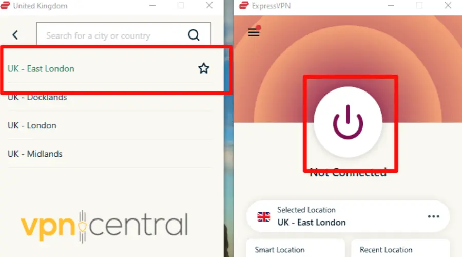 expressvpn connect to east london