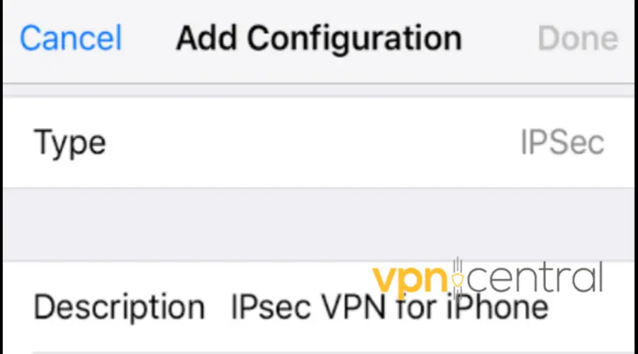 add vpn configuration