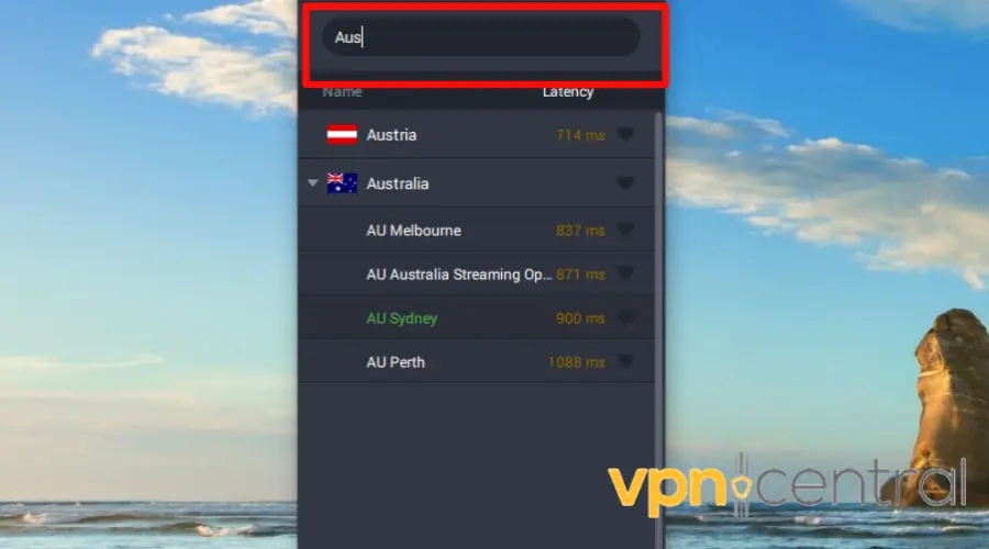 pia australian servers