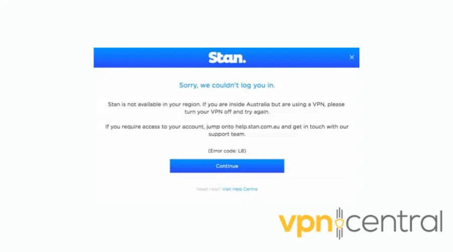 stan not available in your region error