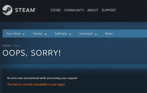 steam item not available in your region
