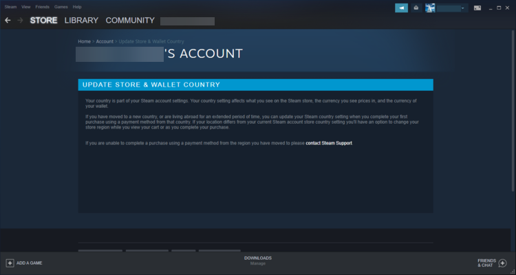 steam update store and wallet country