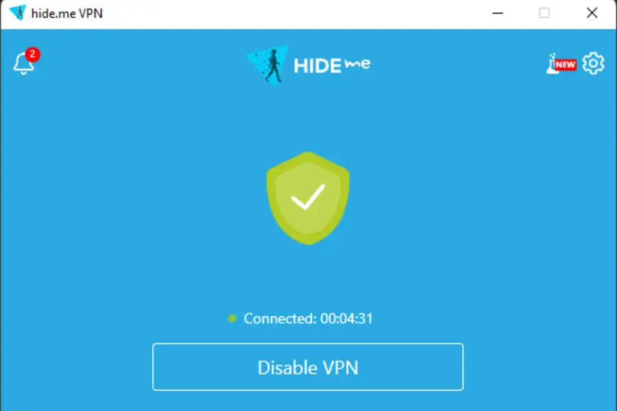 hide.me VPN main window