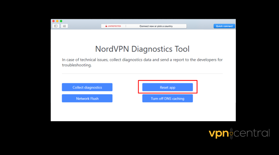 nordvpn diagnostic tool mac