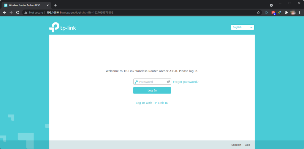 tp link router login page