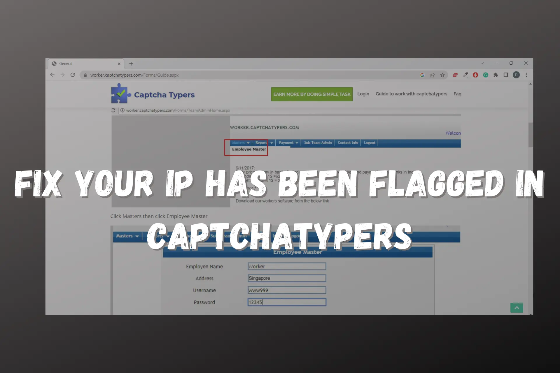 your ip has been flagged captchatypers