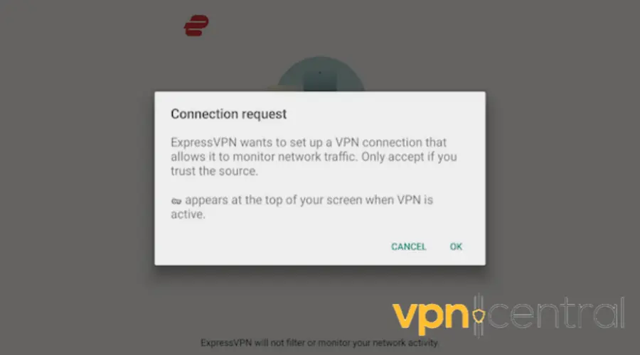 ExpressVPN Chromecast connection request