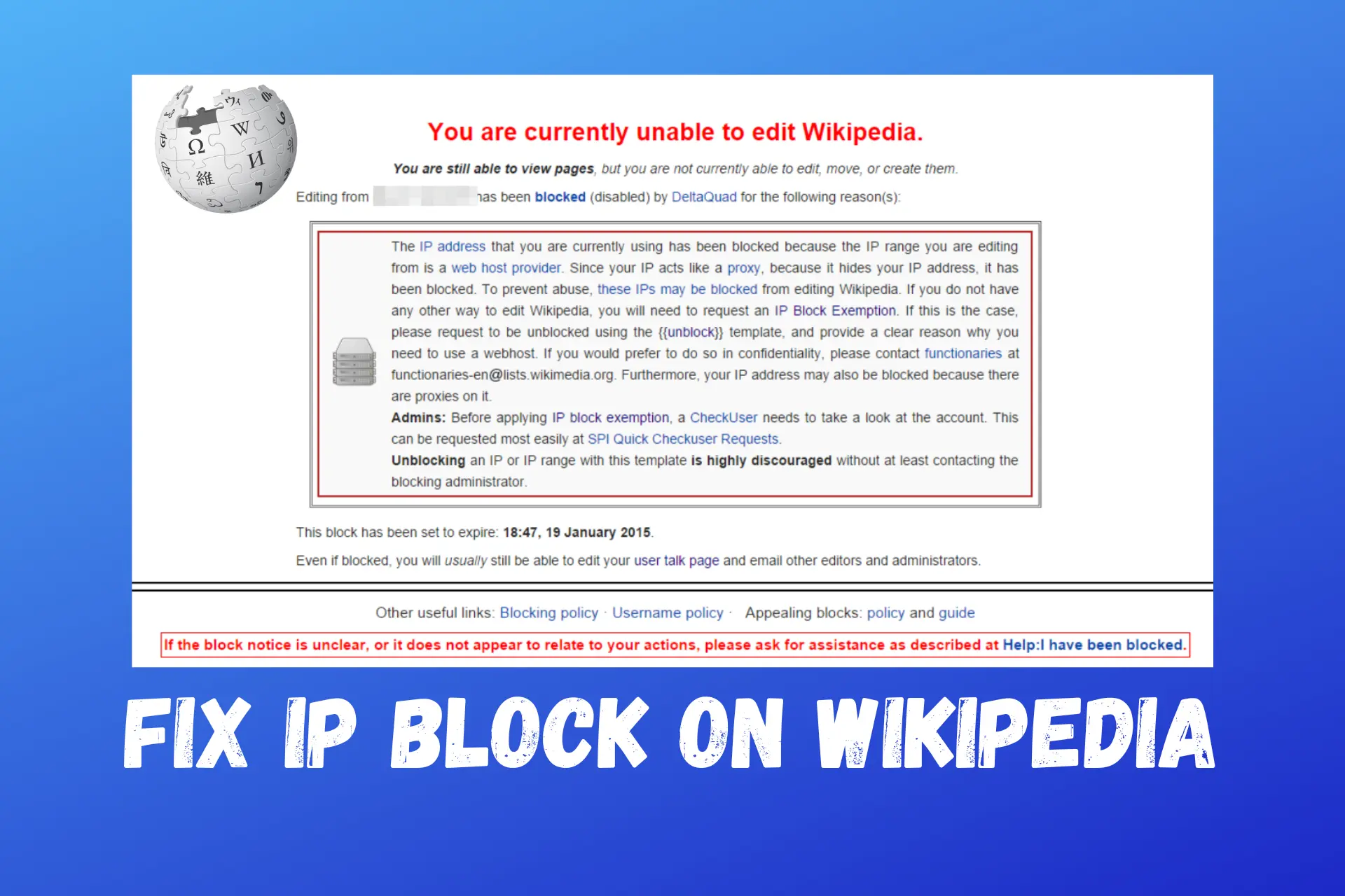 your ip address has been blocked from editing wikipedia