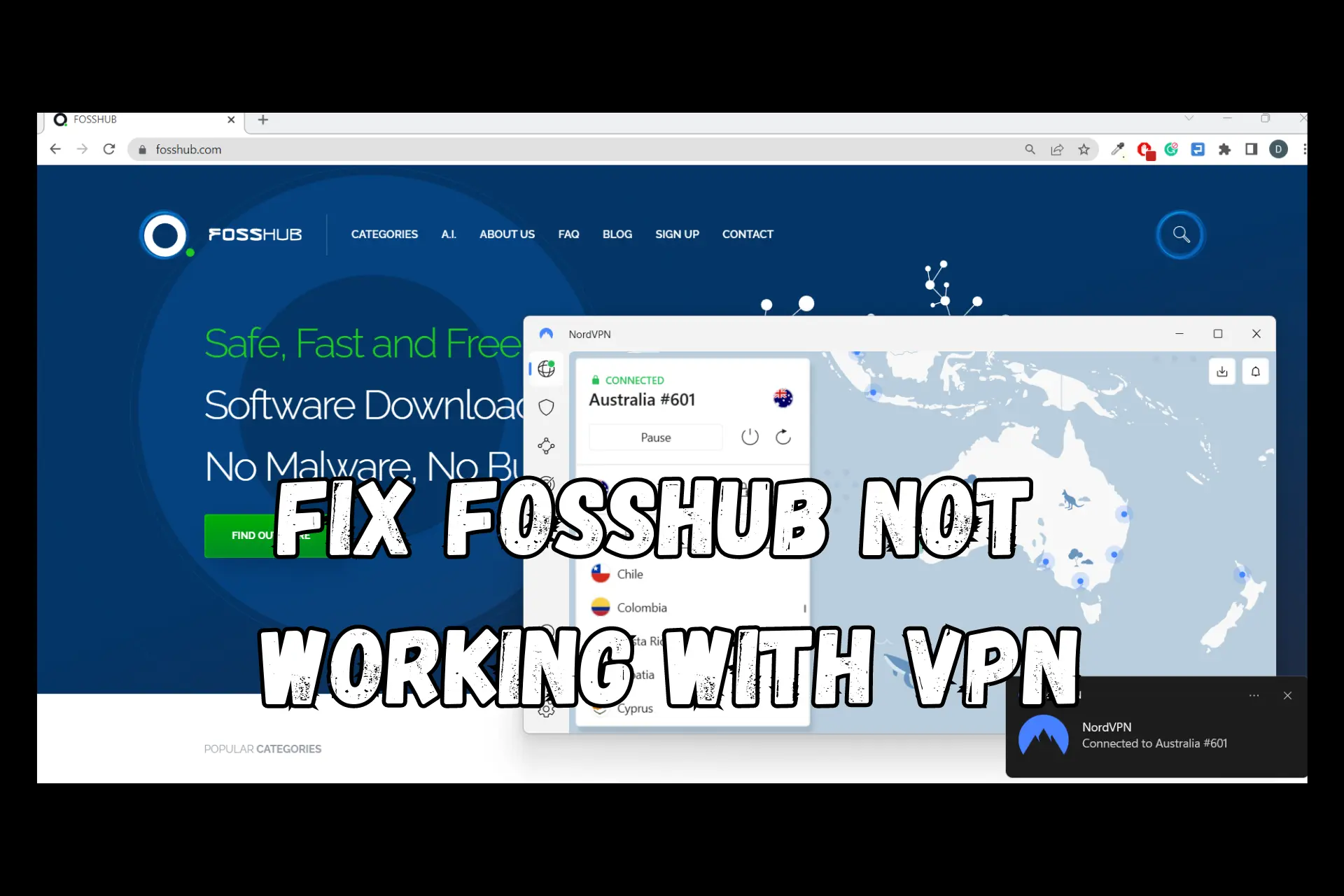 fosshub not working with vpn