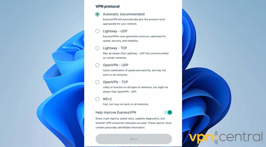 Choose a new VPN protocol