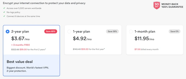 nordvpn pricing and plans