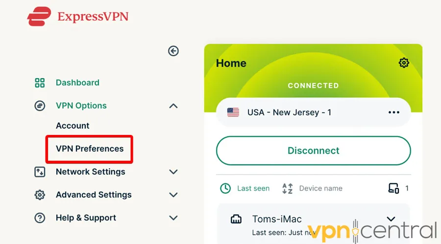 Open VPN Preferences