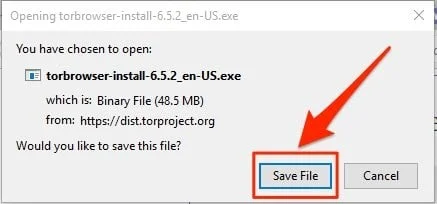 Save Tor installer