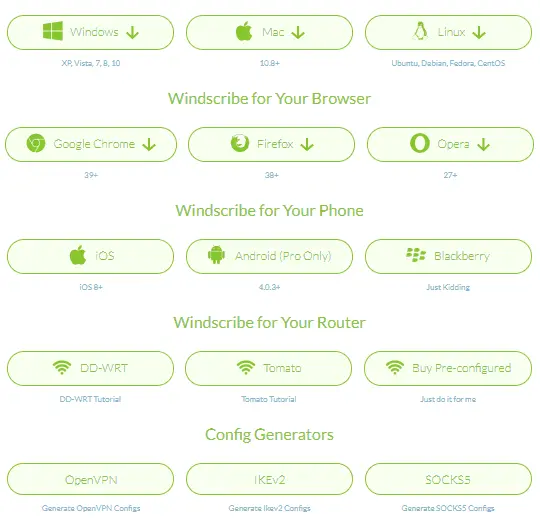 windscribe compatible device list from official website