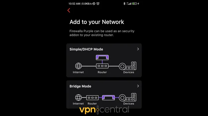 firewalla connection mode