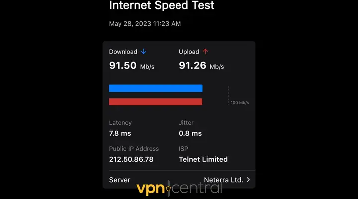 firewalla interent speed test